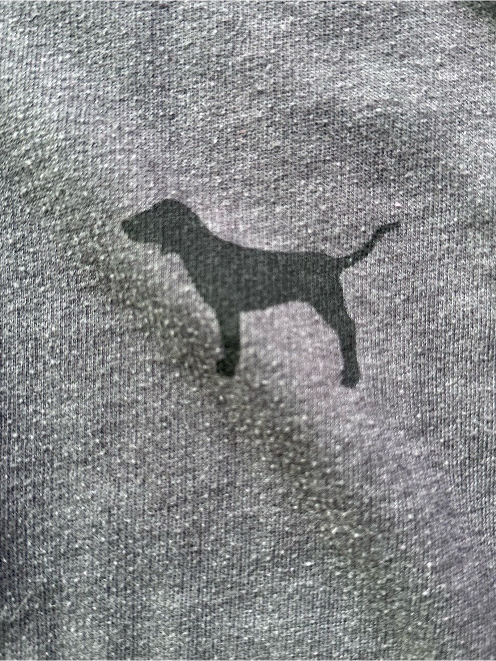 PINK Victoria’s Secret Gray Quarter Zip Pullover XS Graphic Sweatshirt - Picture 4 of 6